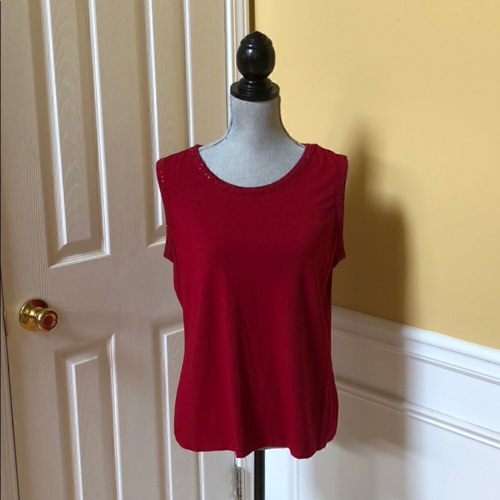 Talbots Red Rhinestone Tank